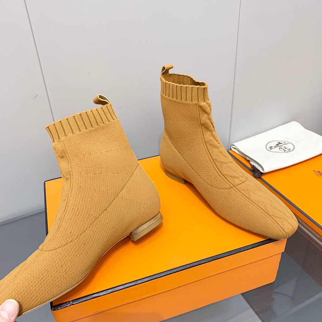 Hermes Shoes H212164Z Duo Ankle Boot Yellow