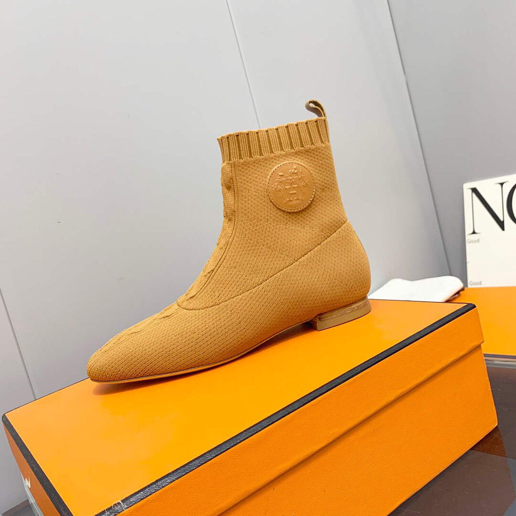 Hermes Shoes H212164Z Duo Ankle Boot Yellow