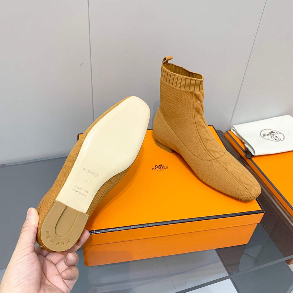 Hermes Shoes H212164Z Duo Ankle Boot Yellow