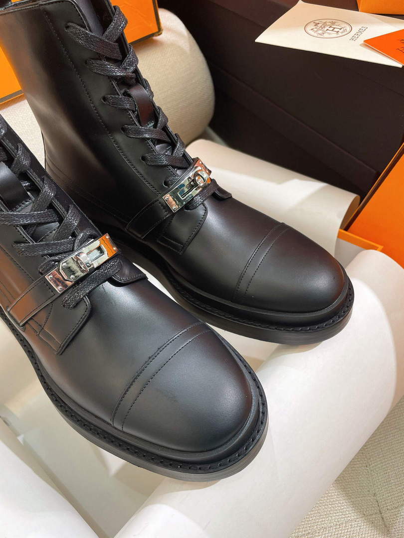 Hermes Shoes H222070Z Funk Ankle Boot Black