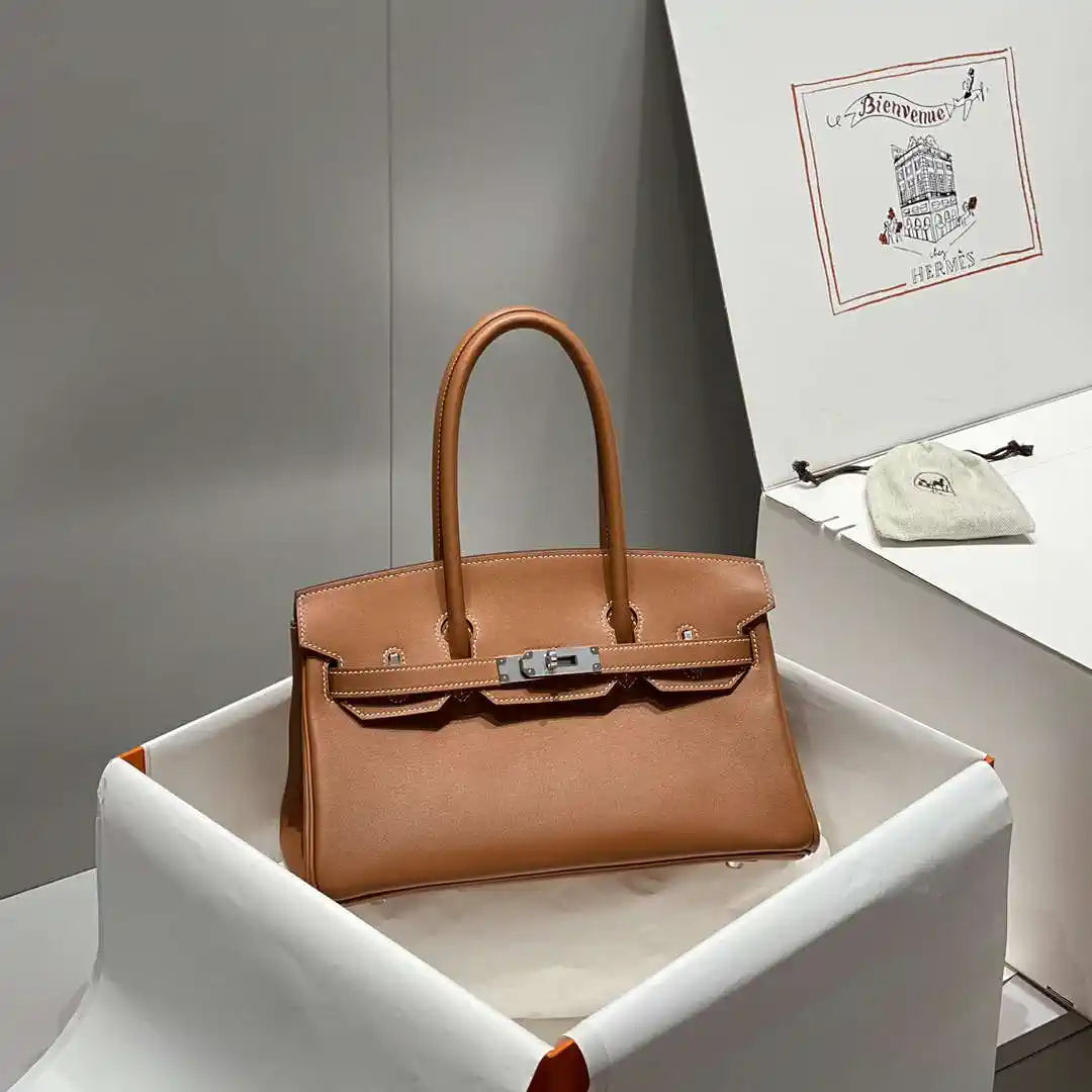 Hermes Shoulder Birkin 29 Etoupe Evercolor Palladium Hardware H92203