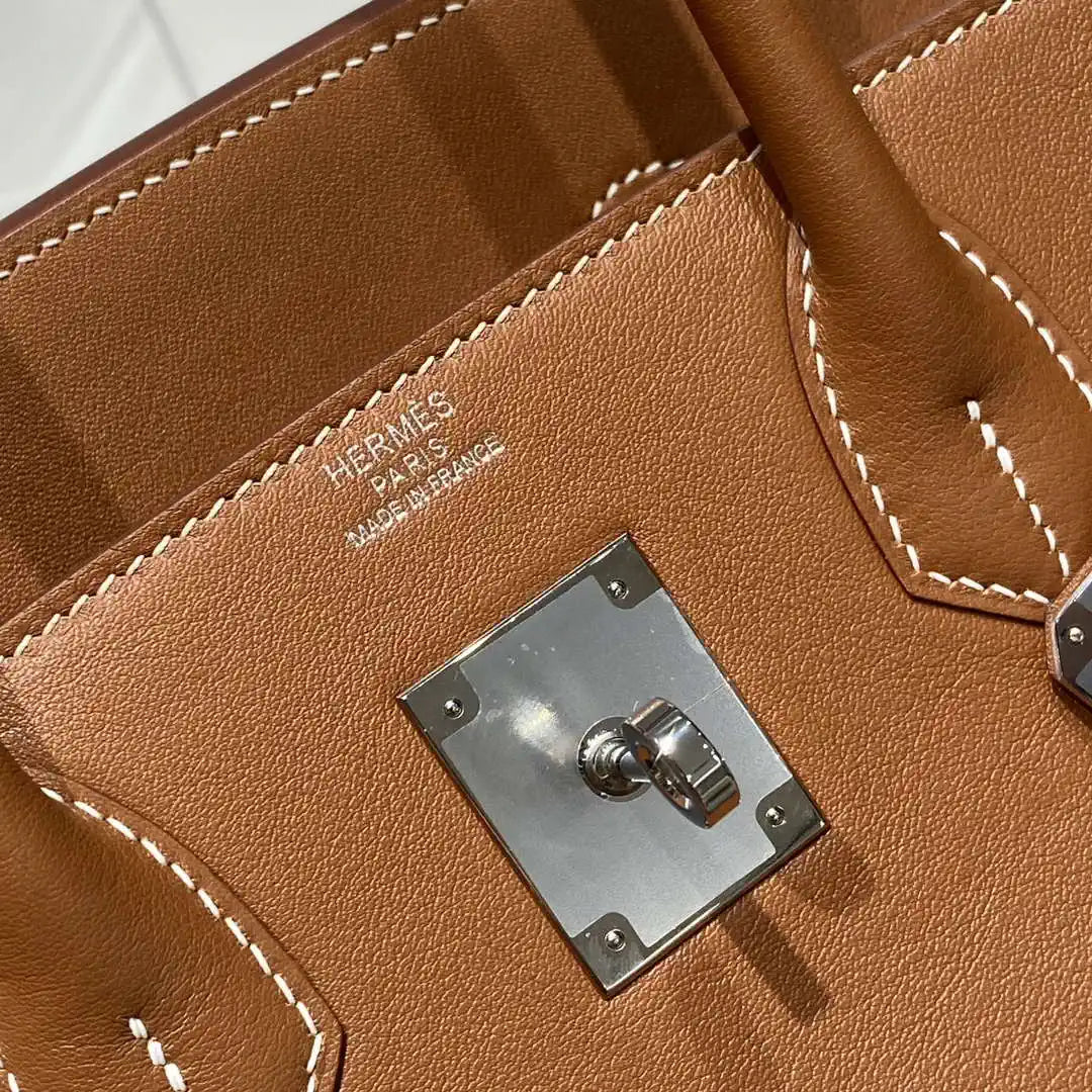 Hermes Shoulder Birkin 29 Etoupe Evercolor Palladium Hardware H92203