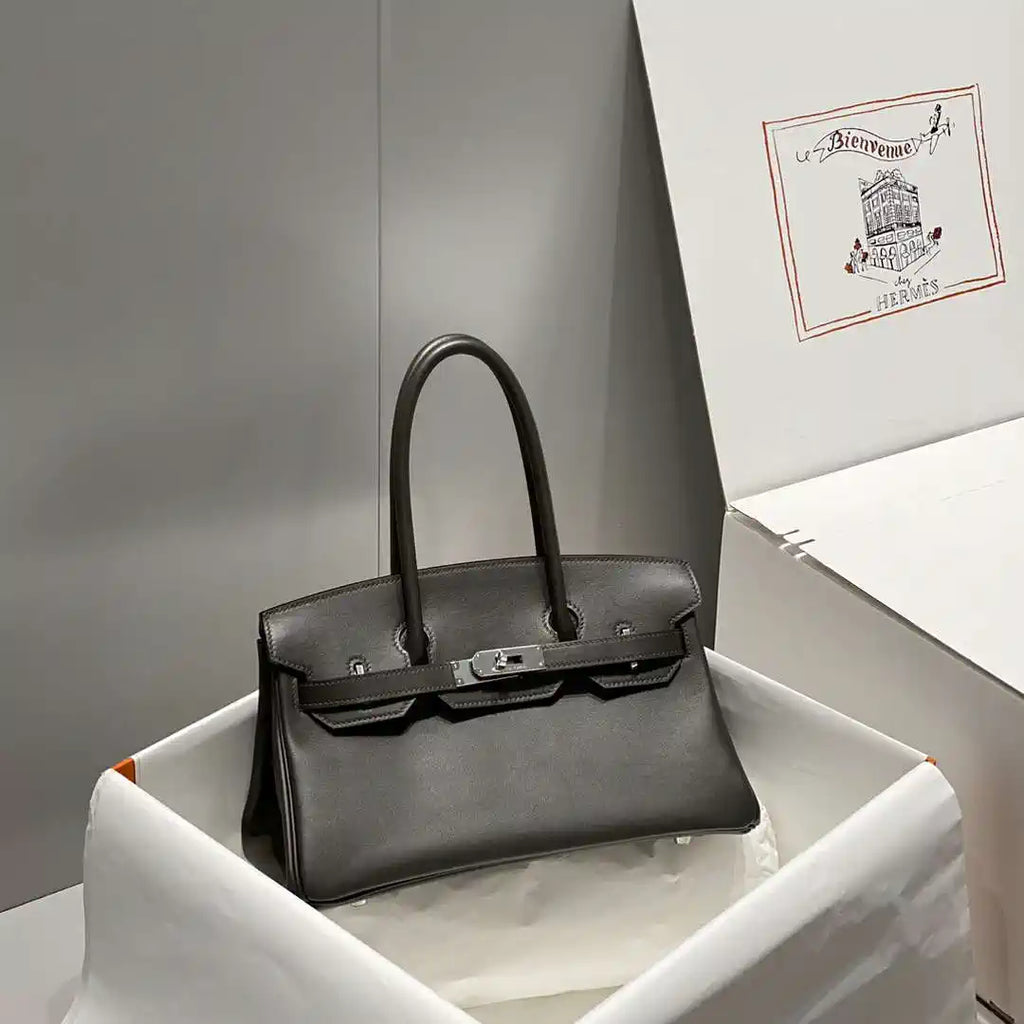 Hermes Shoulder Birkin 29 Etoupe Evercolor Palladium Hardware H92204