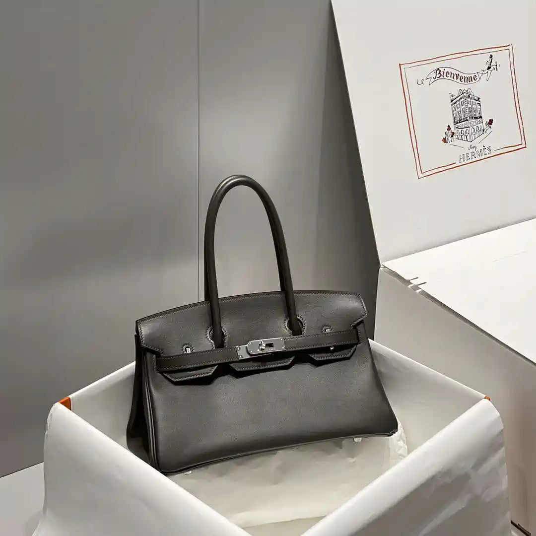 Hermes Shoulder Birkin 29 Etoupe Evercolor Palladium Hardware H92204