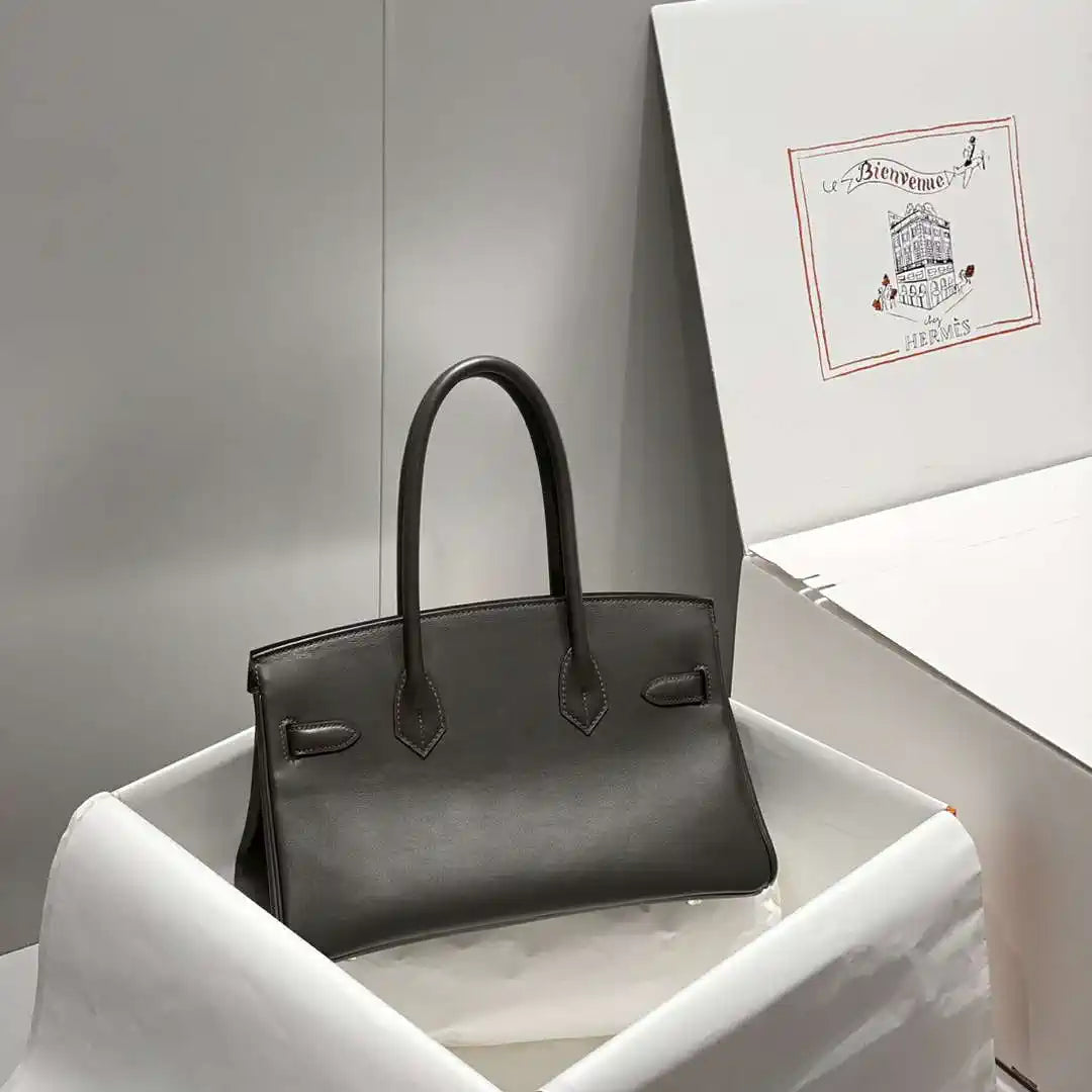 Hermes Shoulder Birkin 29 Etoupe Evercolor Palladium Hardware H92204