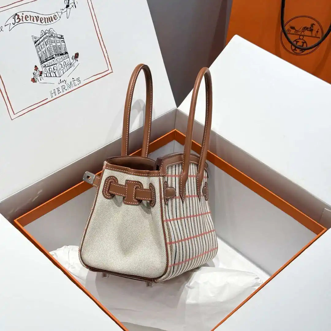 Hermes Shoulder Birkin 29 Etoupe Evercolor & canvas Palladium Hardware H92210