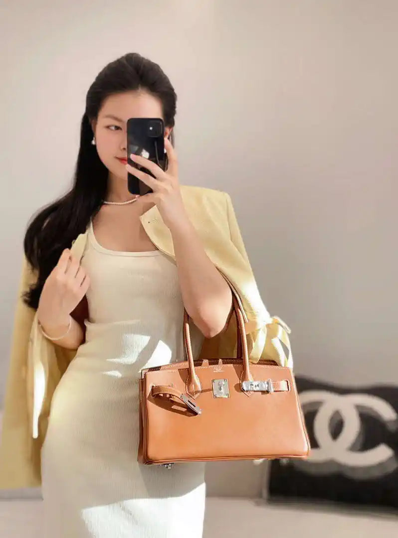 Hermes Shoulder Birkin 29 Etoupe Evercolor Palladium Hardware H92203