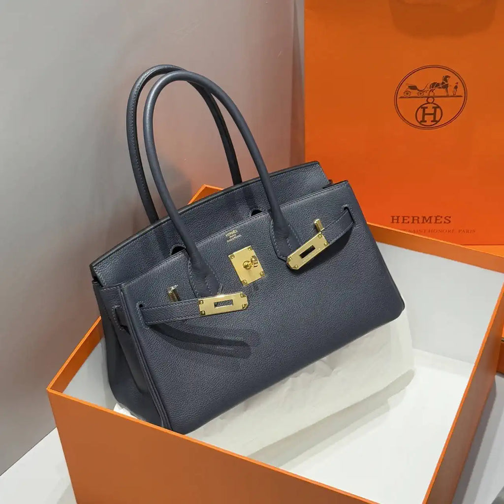 Hermes Shoulder Birkin 29 Etoupe Evercolor Palladium Hardware H92213