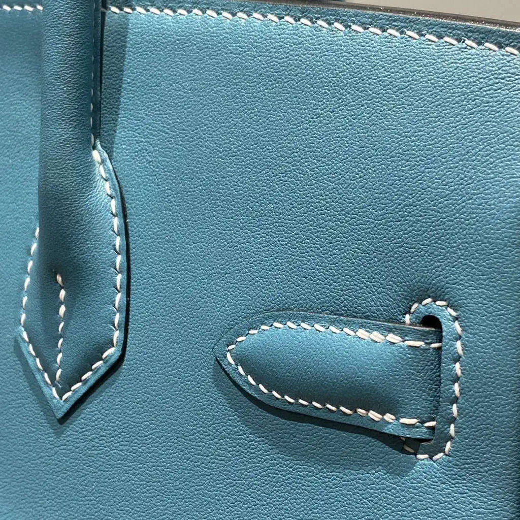 Hermes Shoulder Birkin Light 29 Blue Evercolor Palladium Hardware H92201