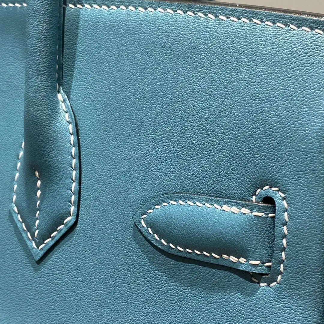 Hermes Shoulder Birkin Light 29 Blue Evercolor Palladium Hardware H92201