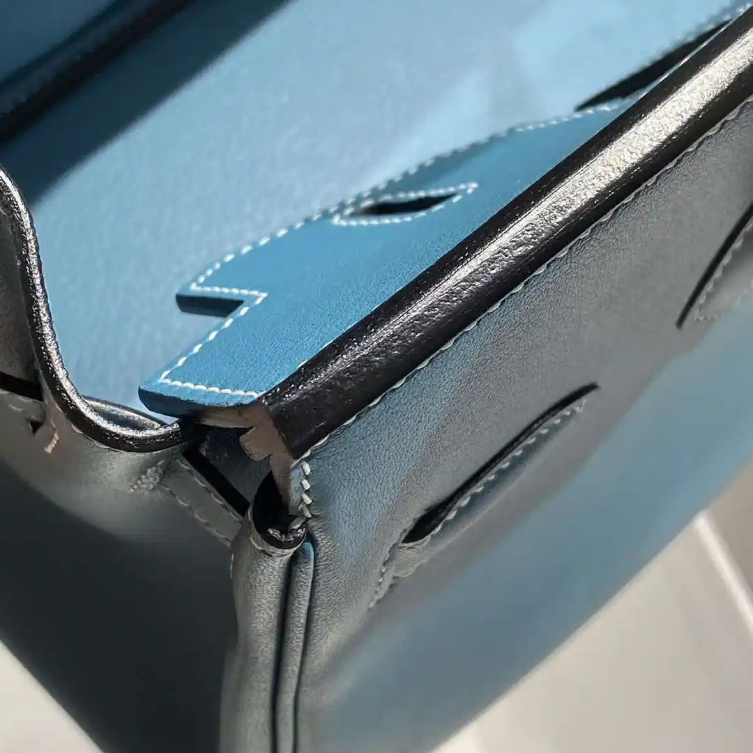 Hermes Shoulder Birkin Light 29 Blue Evercolor Palladium Hardware H92201