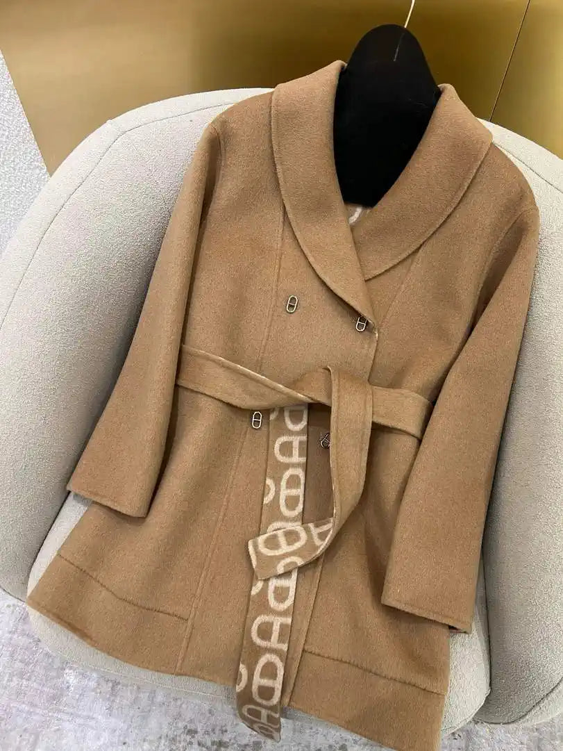 Hermes Women Classic pig nose monogram cashmere coat H33363