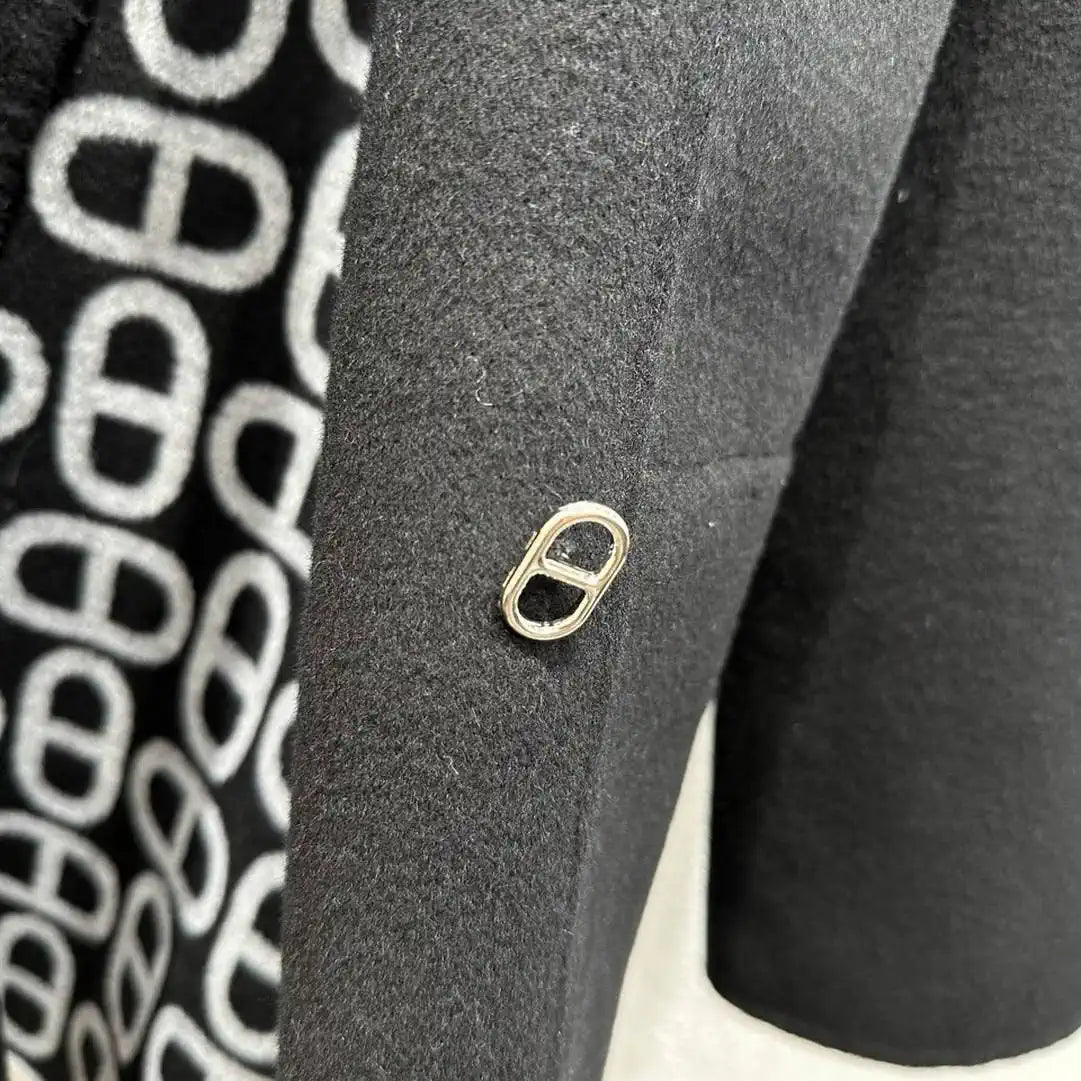 Hermes Women Classic pig nose monogram cashmere coat H33367
