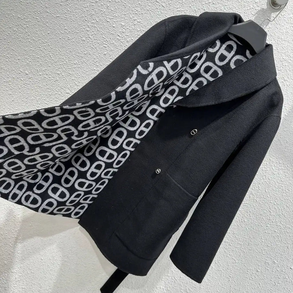Hermes Women Classic pig nose monogram cashmere coat H33367