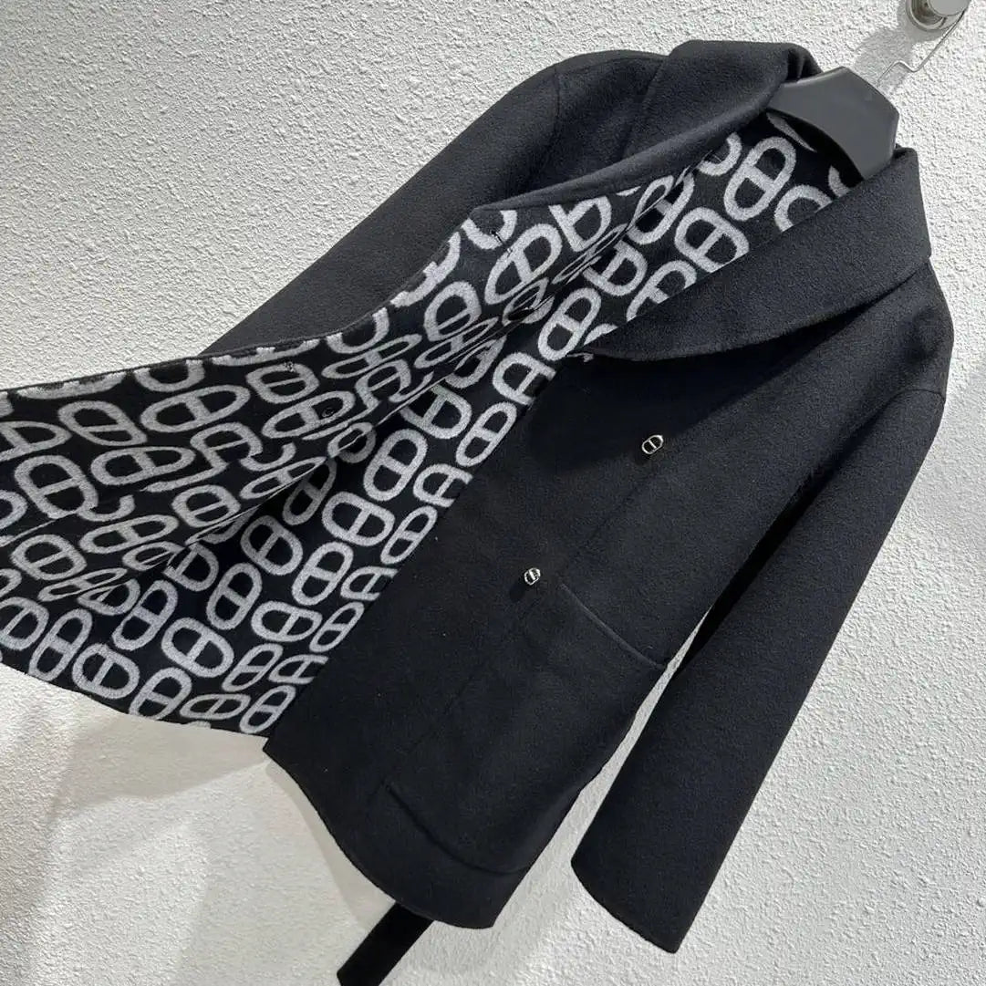Hermes Women Classic pig nose monogram cashmere coat H33367