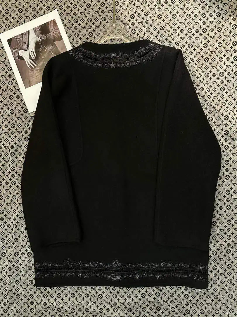 Hermes Women Double-faced cashmere embroidery pattern Coat H33334
