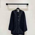 Hermes Women Embroidered hollow double-faced cashmere mid-length coat H33360