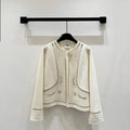 Hermes Women Embroidered hollow double-faced cashmere short coat H33368