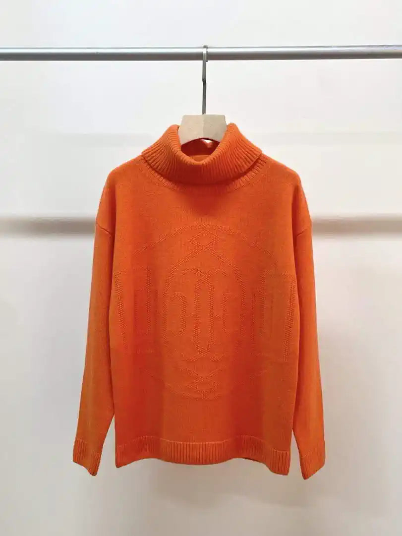 Hermes Women Hermes embossed pattern turtleneck sweater H33352