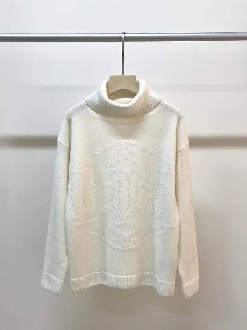 Hermes Women Hermes embossed pattern turtleneck sweater H33352