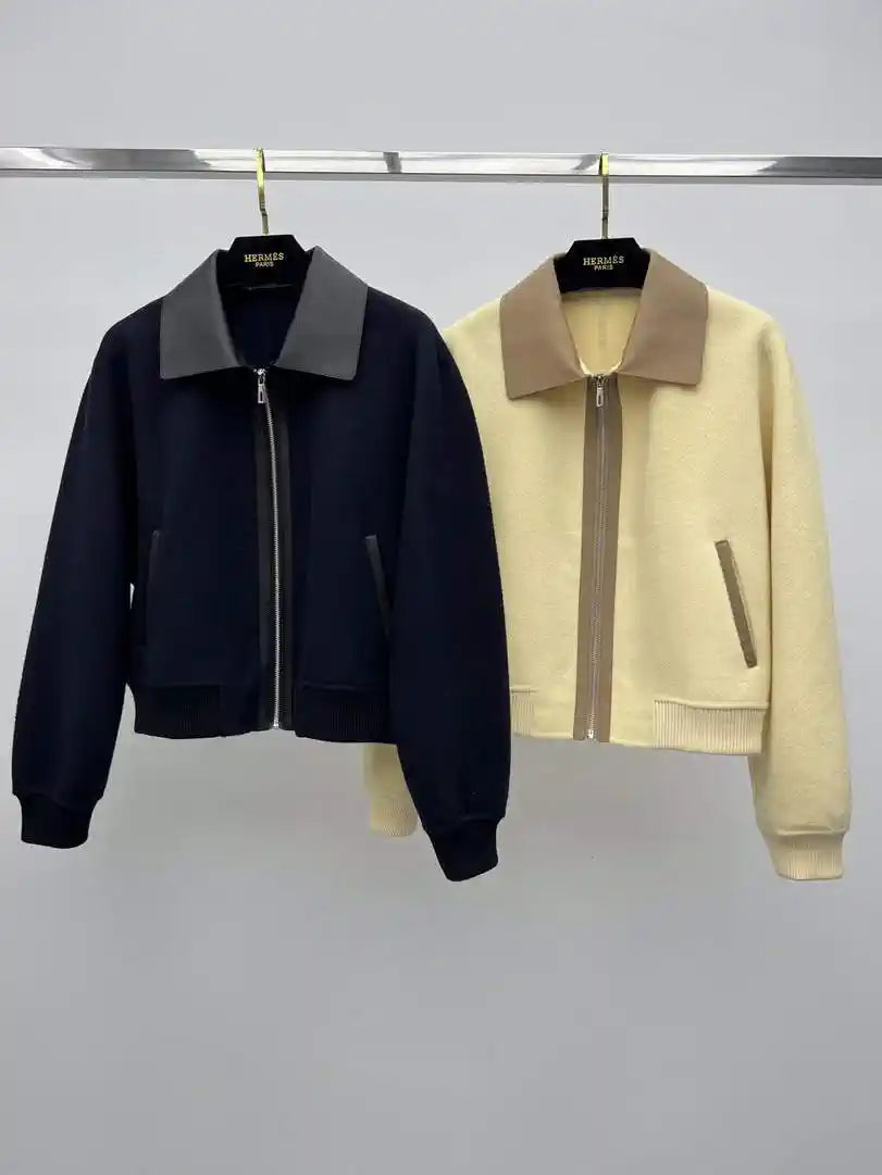 Hermes Women Leather and cashmere Jacket H33340