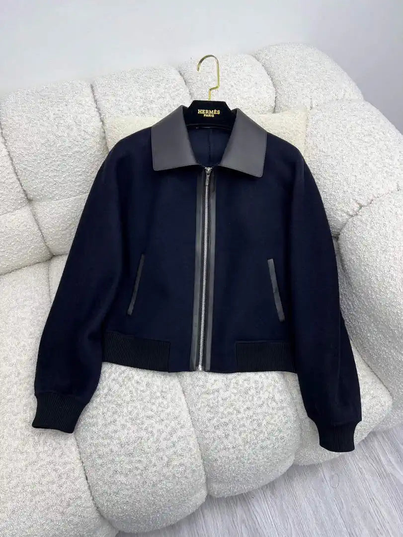 Hermes Women Leather and cashmere Jacket H33340