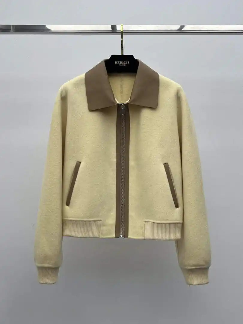 Hermes Women Leather and cashmere Jacket H33340