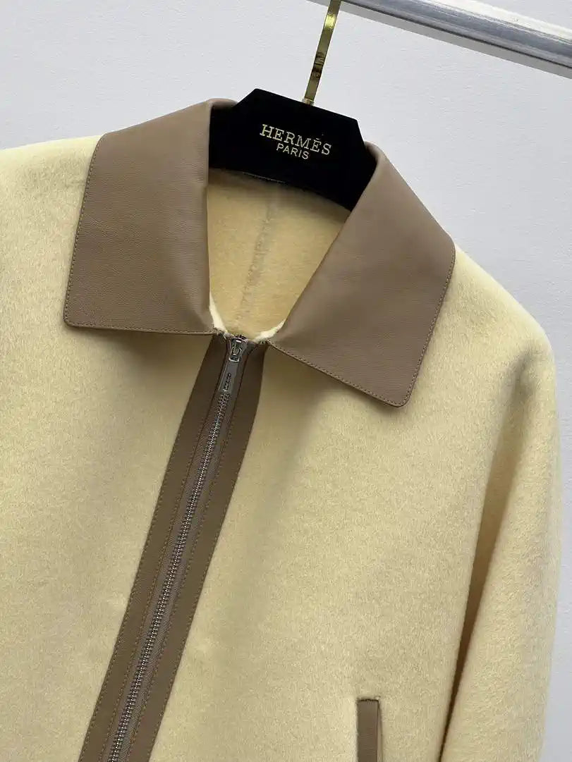 Hermes Women Leather and cashmere Jacket H33340