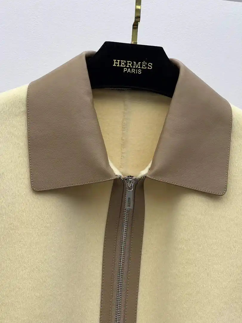 Hermes Women Leather and cashmere Jacket H33340
