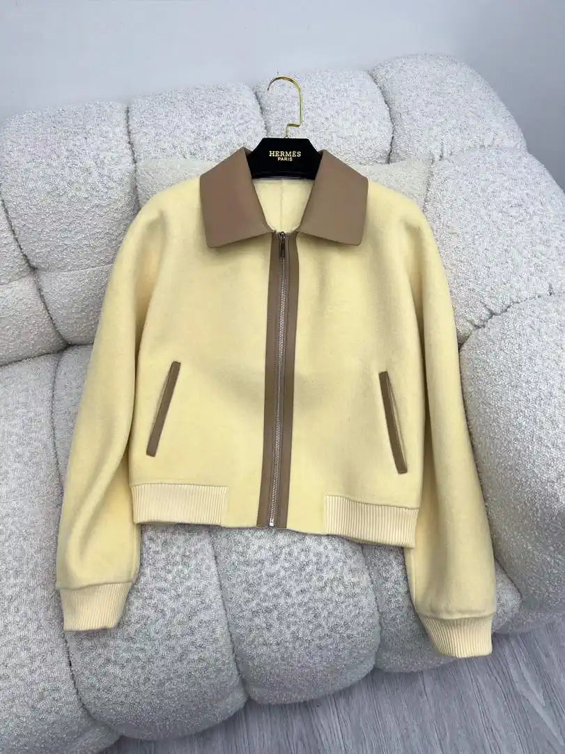Hermes Women Leather and cashmere Jacket H33340