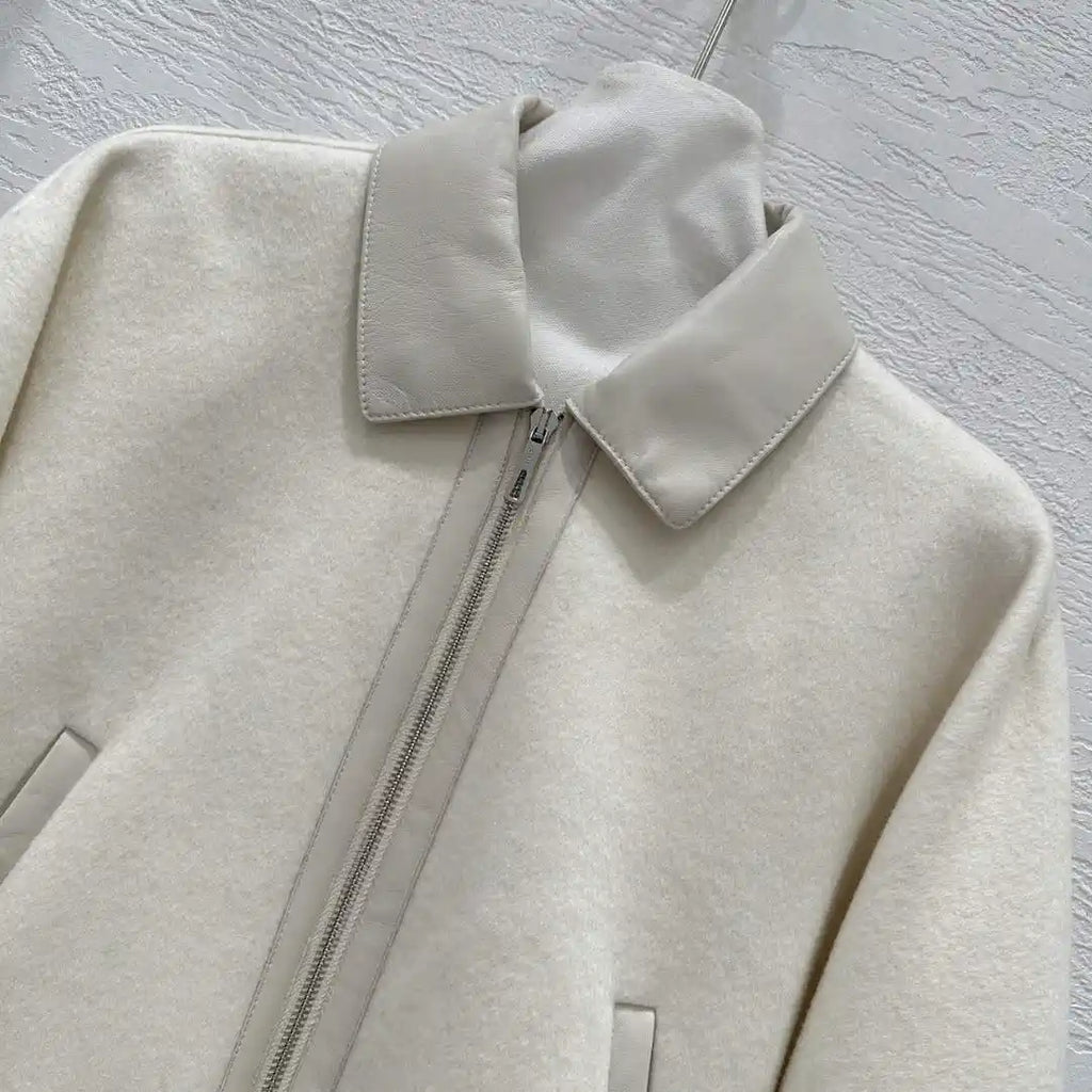 Hermes Women Leather and cashmere Jacket H33341