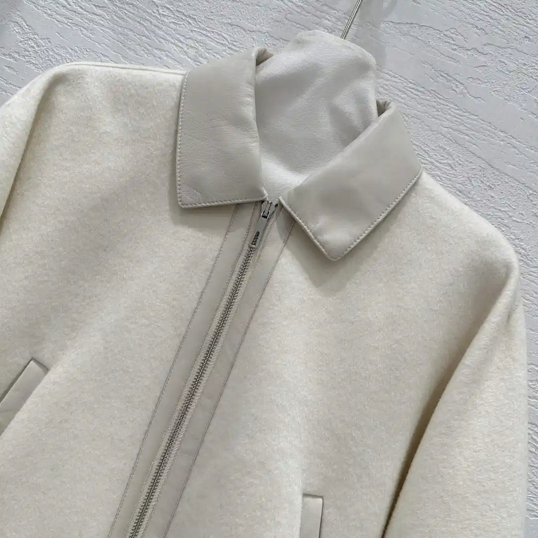Hermes Women Leather and cashmere Jacket H33341