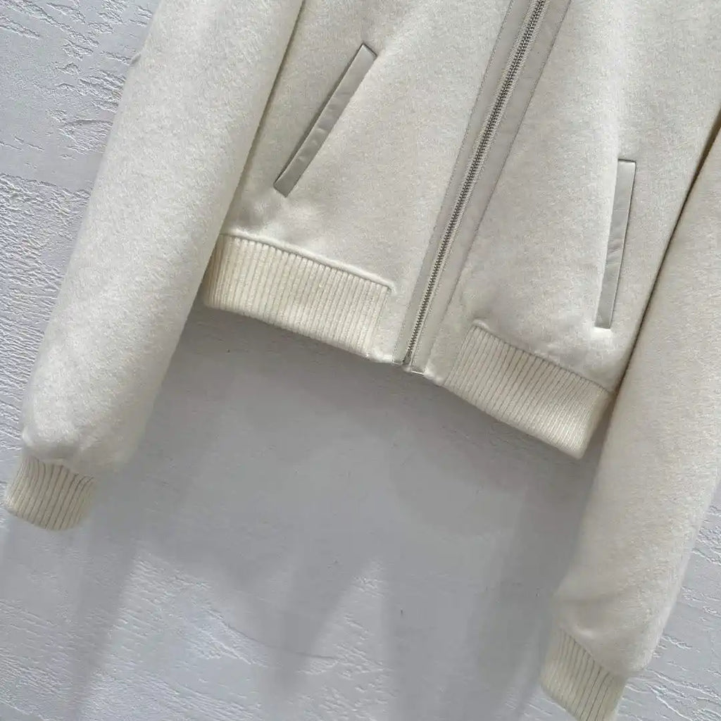 Hermes Women Leather and cashmere Jacket H33341