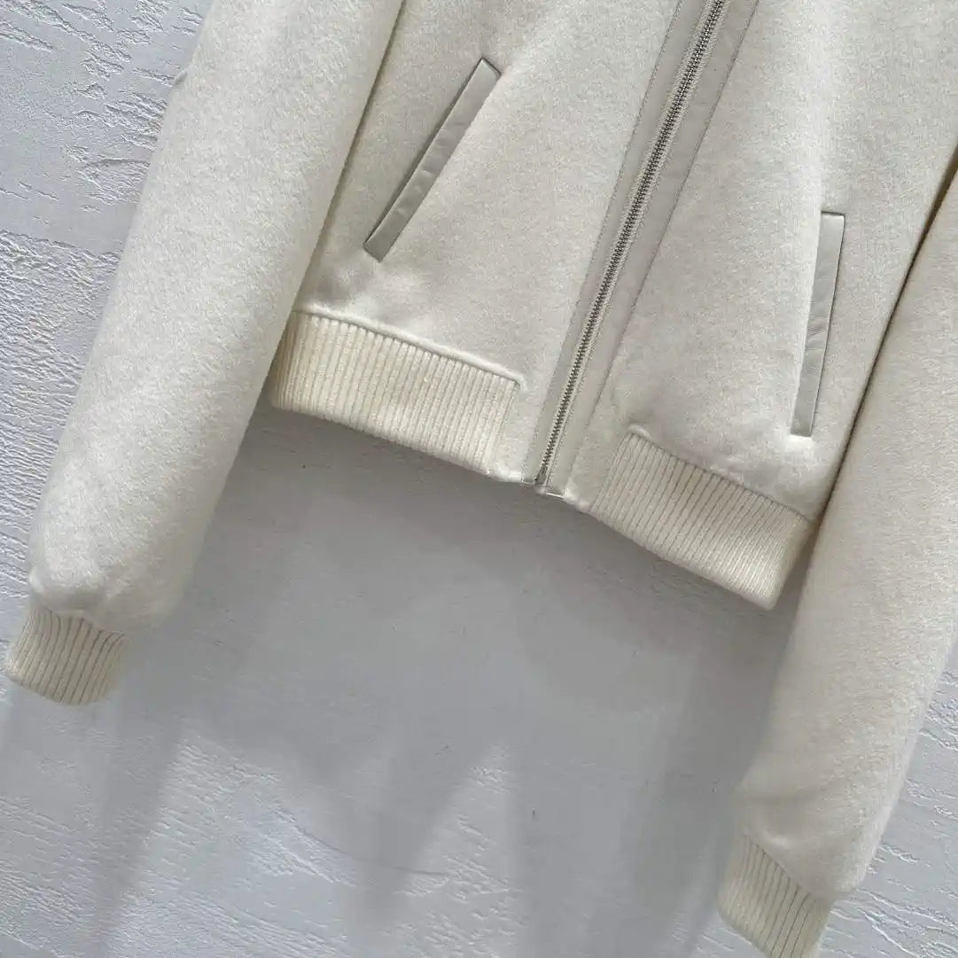 Hermes Women Leather and cashmere Jacket H33341