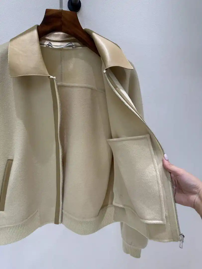 Hermes Women Leather and cashmere Jacket H33342