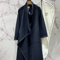 Hermes Women Loose-fitting cashmere coat with leather and rivet H33348