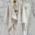 Hermes Women Loose-fitting cashmere coat with leather and rivet H33349