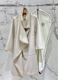 Hermes Women Loose-fitting cashmere coat with leather and rivet H33349