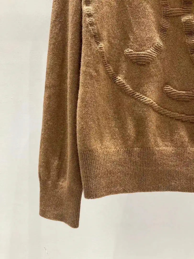 Hermes Women Medallion knitted long-sleeved cashmere pullover sweater H33353