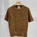 Hermes Women Medallion knitted Short-sleeved cashmere pullover sweater H33354