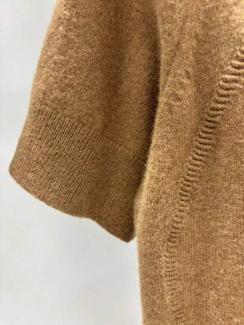 Hermes Women Medallion knitted Short-sleeved cashmere pullover sweater H33354