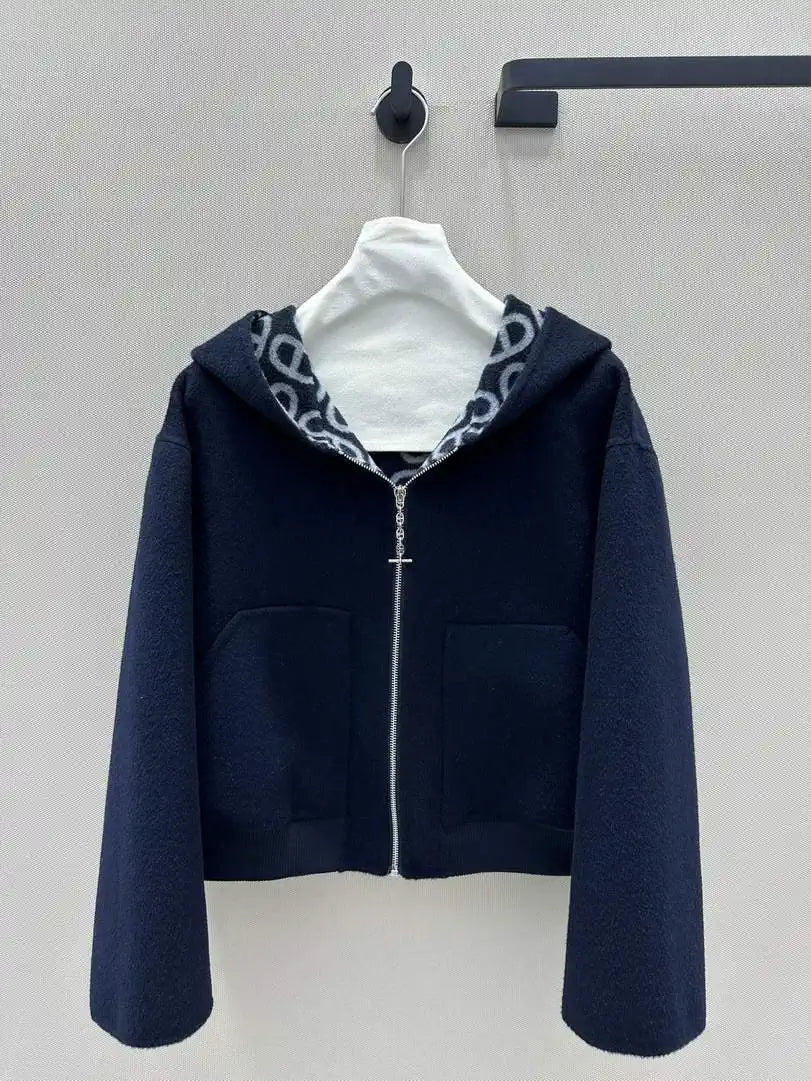 Hermes Women Monogram zipper Cashmere jacket H33366