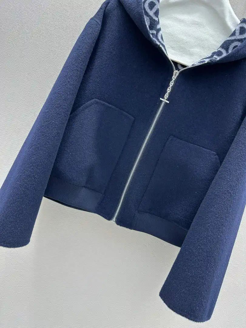 Hermes Women Monogram zipper Cashmere jacket H33366