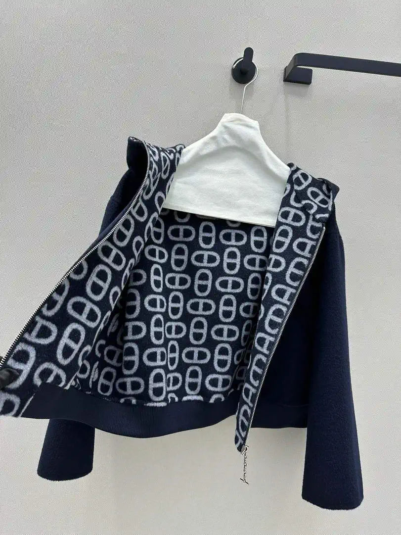 Hermes Women Monogram zipper Cashmere jacket H33366