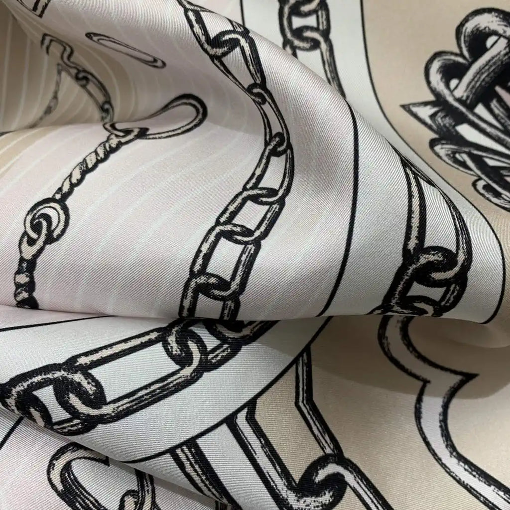 Hermes Women Mulberry silk rope loop pattern print H77206