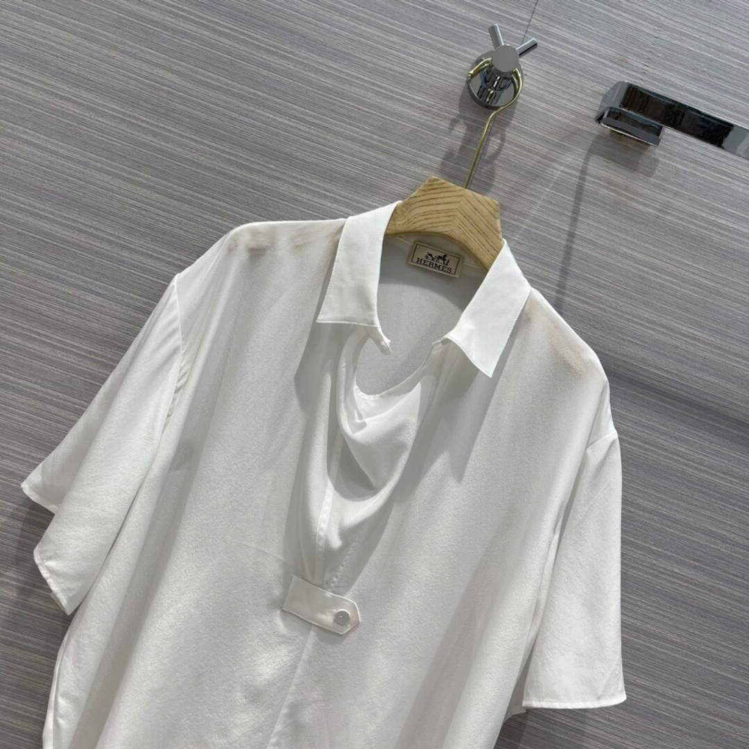Hermes Women¡¯s Silk Shirts Designer Hermes Clothing White 38086