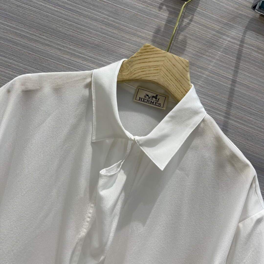 Hermes Women¡¯s Silk Shirts Designer Hermes Clothing White 38086