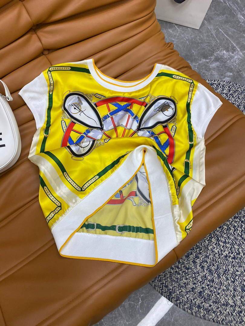 Hermes Women¡¯s Silk Shirts Designer Hermes Clothing Yellow 38088