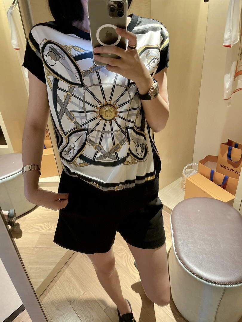 Hermes Women¡¯s Silk Shirts Designer Hermes Clothing Black 38087