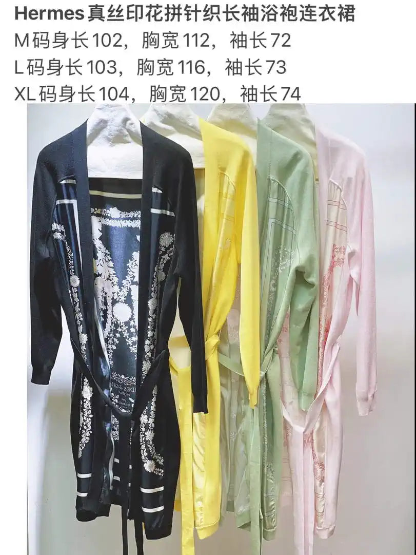 Hermes Women Silk and knit bathrobe dress H33336